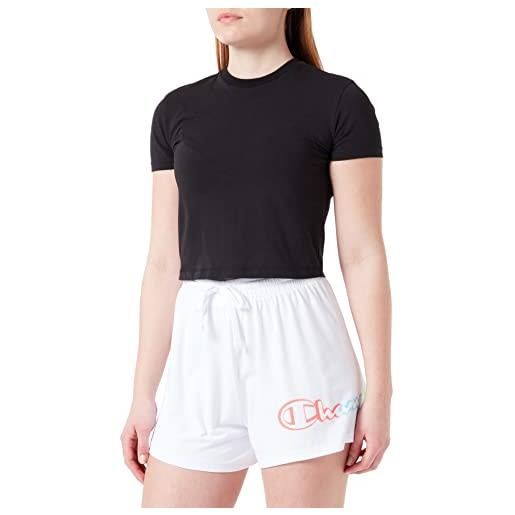 Champion legacy color ground logo regular pantaloncini, bianco, m donna
