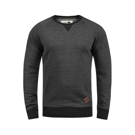 !Solid solid vitu-neck - felpa da uomo. Taglia: s. Colore: med grey (8254)