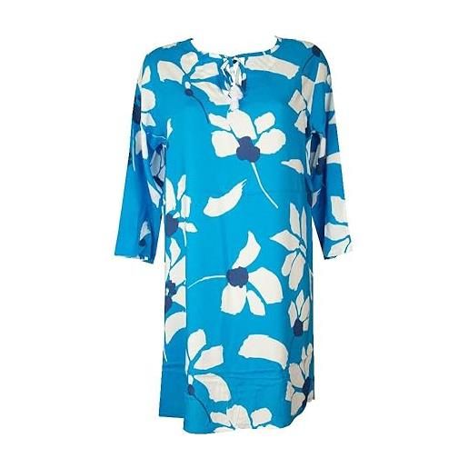 RAGNO abito donna caftano manica 3/4 con spacchi laterali pura viscosa articolo dn11de, a47f blue danube, s