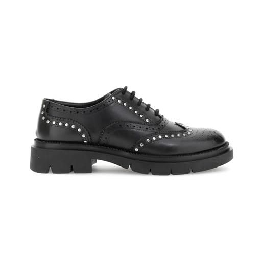 CAFèNOIR - francesine allacciata in pelle con borchie, da donna, colore nero, taglia 39