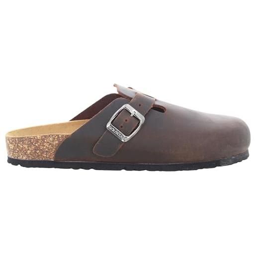 GoldStar gs1850ig, sabot unisex in cuoio con plantare anatomico (ingrassato marrone, sistema taglie calzature eu, adulto, numero, media, 42)