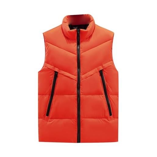 Peuignao gilet trapuntato uomo gilet imbottito uomo invernale giubbotto smanicato giubbino smanicato uomo casual taglie forti giacca senza maniche giacchetto smanicato puffer gilet uomo imbottiti arancione 8xl