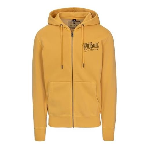 PITBULL - felpa uomo con cappuccio e zip vintage bjj, hoodie sportiva e casual con stampa grafica, maniche lunghe in cotone, morbida e leggera, vestibilità regolare classica