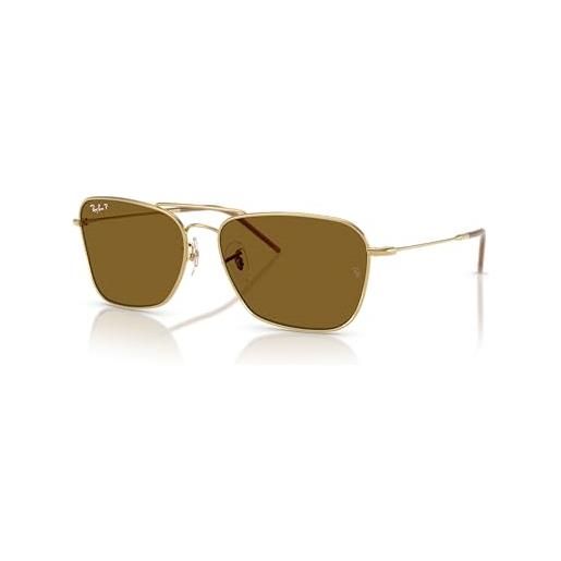 Ray-Ban rbr0102s caravan reverse square occhiali da sole, argento/grigio specchiato argento, 58 mm