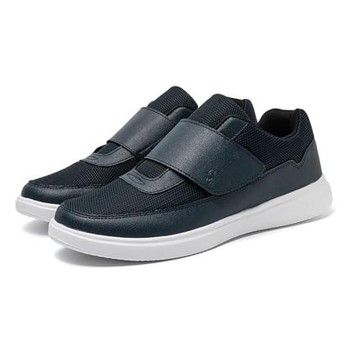 Generico pantofole leggere con strappo scarpe anziani per fascite plantare uomo ortopediche da ginnastica sportive(black, 40 eu)