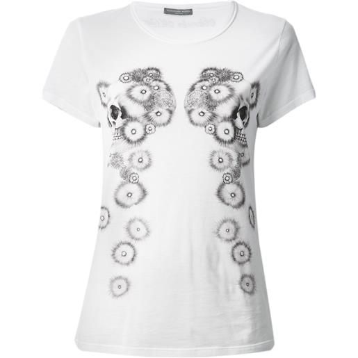 Alexander McQueen double skull print t-shirt - bianco