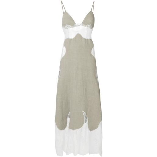 Off-White vestito con pannello in pizzo - toni neutri