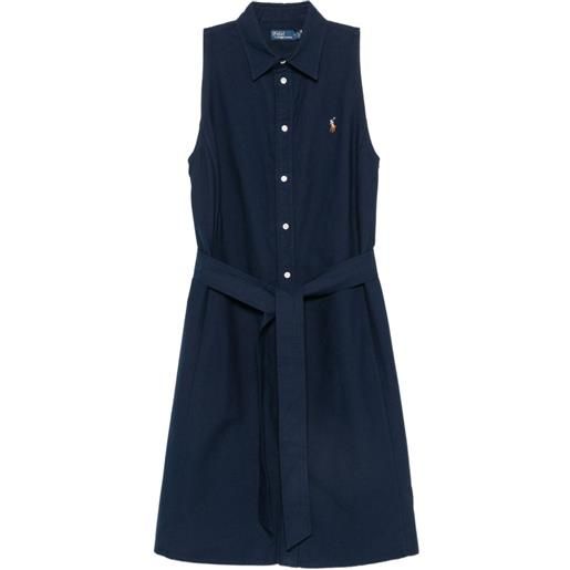 Polo Ralph Lauren chemisier corto smanicato con cintura - blu