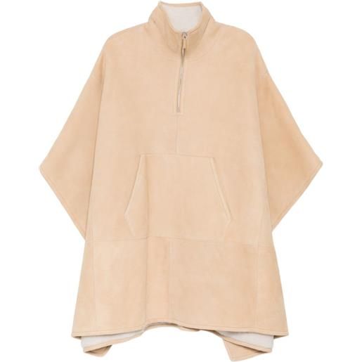 James Perse suede shearling poncho - toni neutri