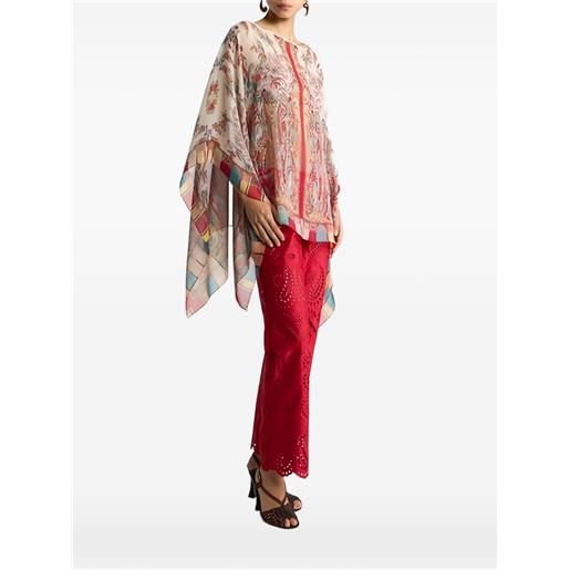 ETRO poncho con stampa paisley - toni neutri