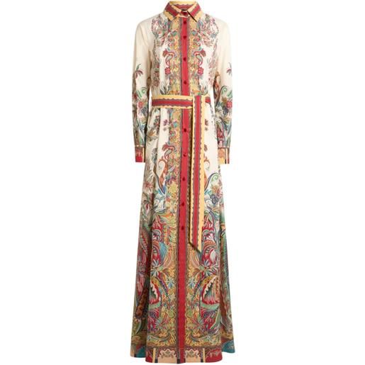 ETRO abito lungo con stampa paisley - toni neutri