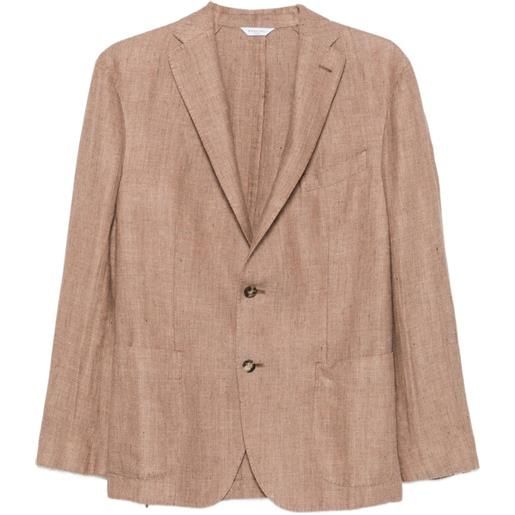 Boglioli blazer monopetto spigato - marrone