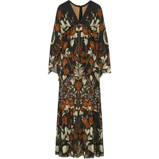 Johanna Ortiz floral-print v-neck maxi dress - verde