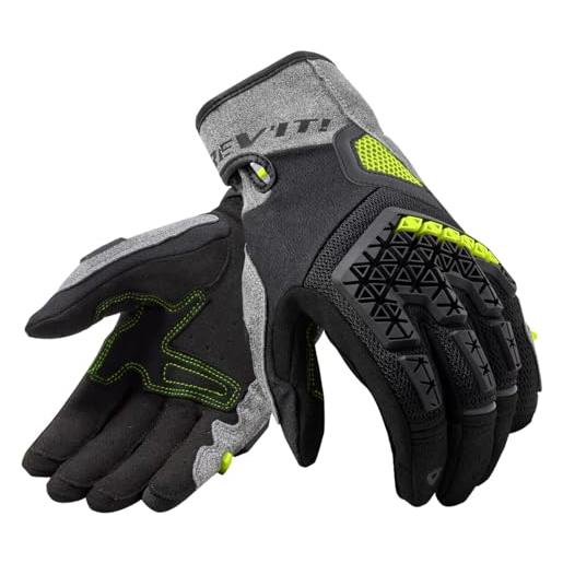 REV'IT! revit mangrove guanti moto, nero/grigio/giallo, l