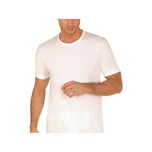 Nottingham 3 maglie uomo tm18 manica corta in lana e cotone (5, bianco lana)