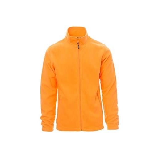 PAYPER nepal felpa pile uomo donna 100% poliestere chiusura zip elastici stringi polso tasche laterali arancione (s)