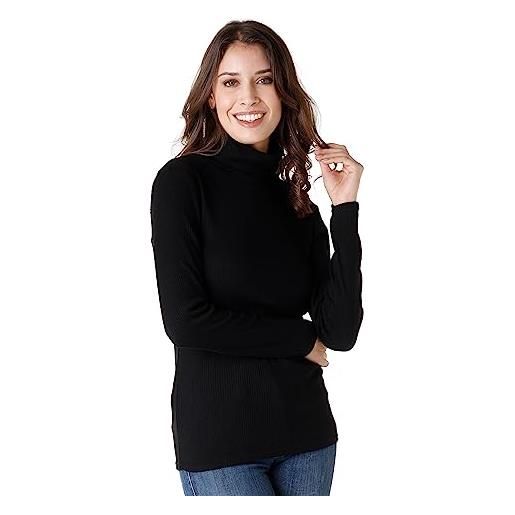 Lovable maglia manica lunga con collo alto warm rib donna, nero, s