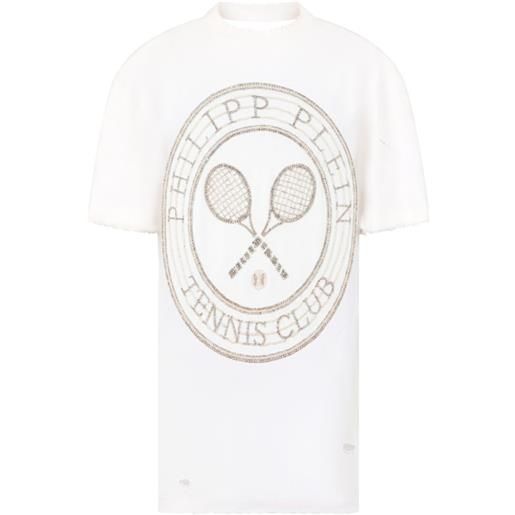Philipp Plein abito tennis club con schiena scoperta - bianco