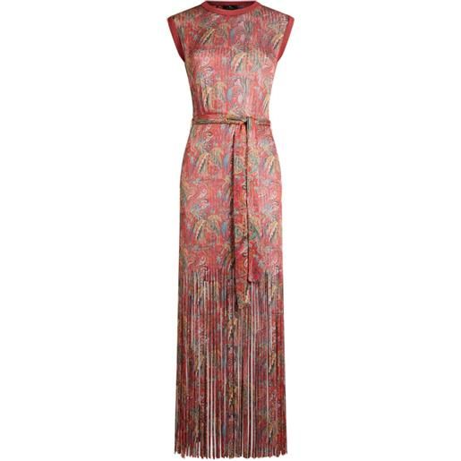 ETRO abito lungo con stampa paisley - rosso