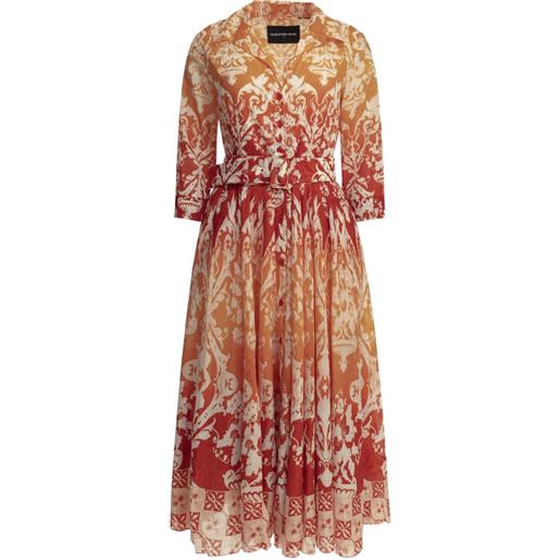 Samantha Sung abito midi con cintura - arancione