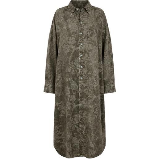 R13 floral-jacquard-pattern shirt dress - verde