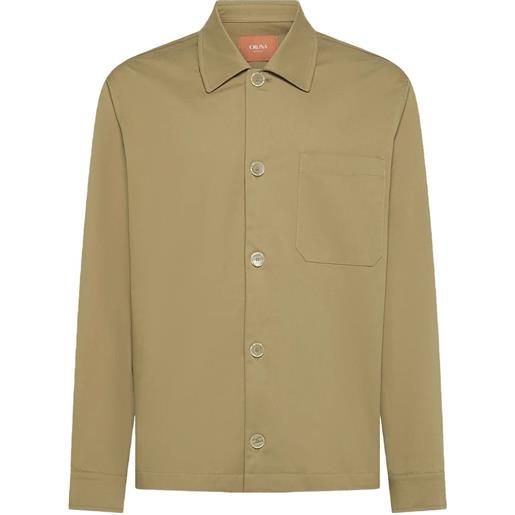 Cruna giacca-camicia cardiff con taschino - marrone