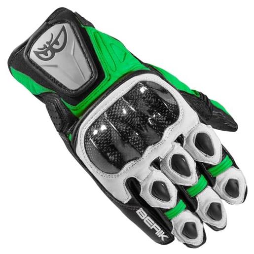 Berik namib guanti moto, nero/bianco/verde, 3xl