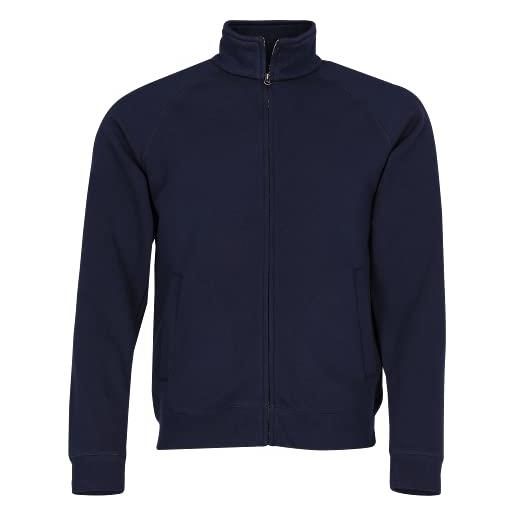 Fruit of the Loom, felpa da uomo premium, con zip intera, 70% poliestere/30% cotone deep navy small
