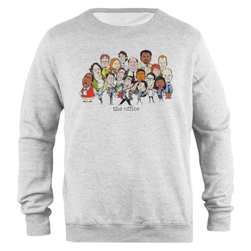 Udaytee the office gang felpa unisex grigia dalla vestibilità semplice