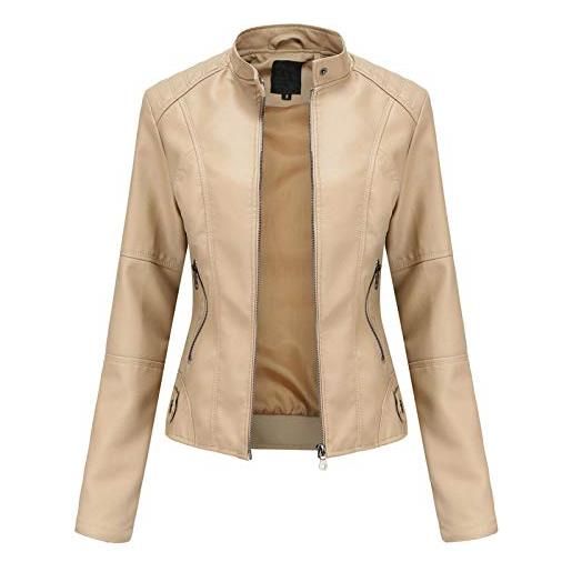 RYTEJFES giacca pelle donna giacca in pelle donna giubbino similpelle chiodo ecopelle giubbotto moto biker di uomo giacche suede primaverile elegante invernale 4xl blazer jacket giacchetto invernali 100 gr