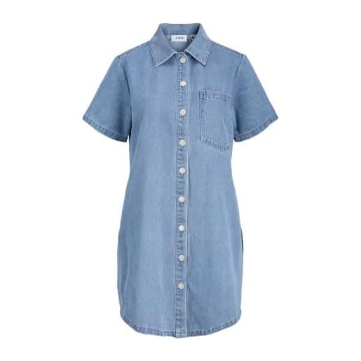 JJXX jxamara vestito in denim | regular fit, washed, maniche corte, mini, casual, temperatura massima di 40°c ciclo delicato
