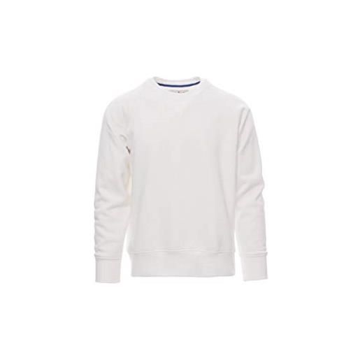 PAYPER mistral+ felpa girocollo da uomo a manica lunga raglan misto cotone polsini vita in costina elasticizzata bianco (l)