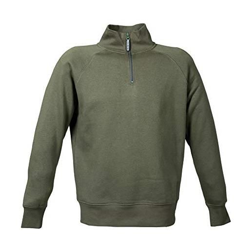 JRC 993161 kioto man felpa da uomo misto cotone poliestere collo a lupetto chiusura zip corta verde militare (xl)