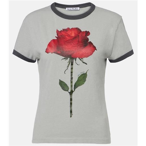 Acne Studios t-shirt in cotone e lino con stampa