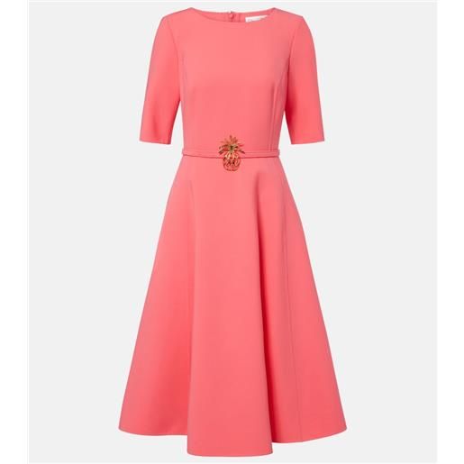Oscar de la Renta abito midi in misto lana con cintura