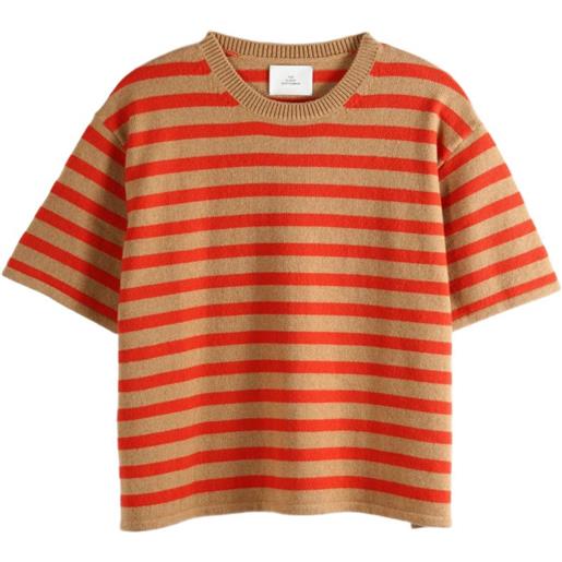 The Elder Statesman t-shirt scout a righe - marrone