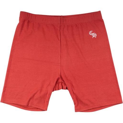 Chrome Hearts shorts biker con logo - rosso