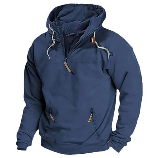 Meaunzyl felpa mezza zip uomo cotone felpa invernale uomo con cappuccio maniche lunghe sportiva hoodies sweatshirt pullover tops maglia invernale da lavoro felpa con tasche tops autunno inverno moda