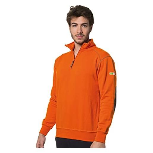 Logica Professional logica felpa uomo da lavoro con zip corta e rinforzo ai gomiti con bandiera colore arancione taglia xl