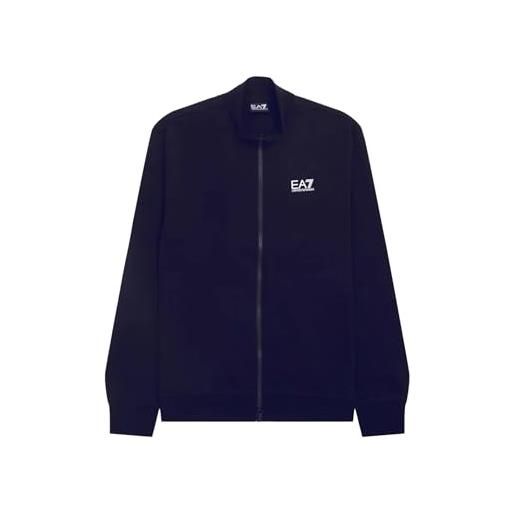 EA7 emporio armani felpa da uomo core identity in misto cotone felpato - 8npm36-pjvtz (blu, 3xl)