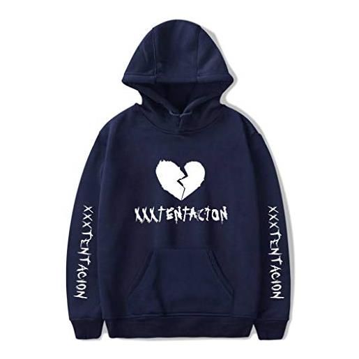 YLWX felpa con cappuccio unisex xxxtentacion broken heart casual pullover felpa con cappuccio a manica lunga, blue-s