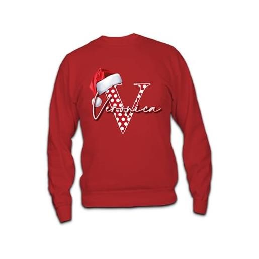 Generico felpa natale nera bianca rossa caldo cotone morbida maglia natalizia per l'inverno unisex maglione personalizzata con nome christmas letter idea regalo originale e divertente