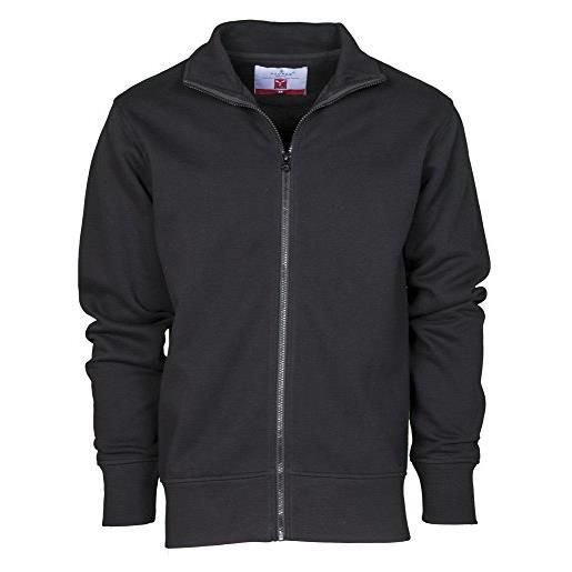 CHEMAGLIETTE! felpa da lavoro maglia felpata in cotone con zip intera payper houston, colore: nero, taglia: m