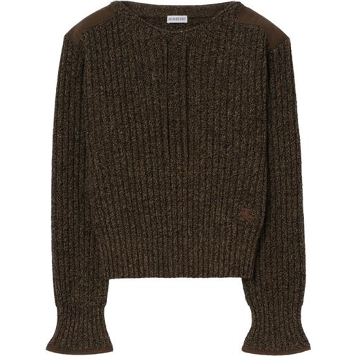 Burberry maglione con applicazione - marrone