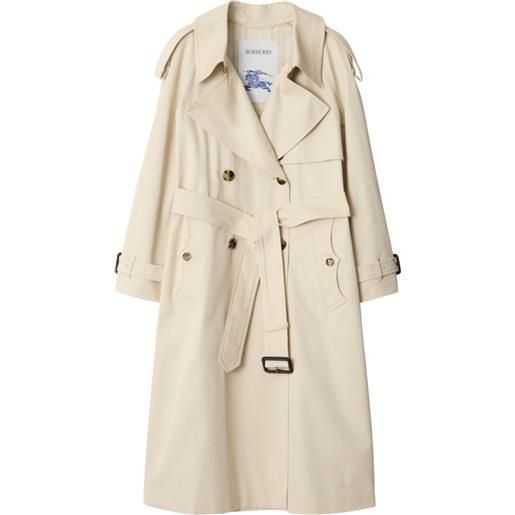 Burberry trench lungo fitzrovia in gabardine - toni neutri