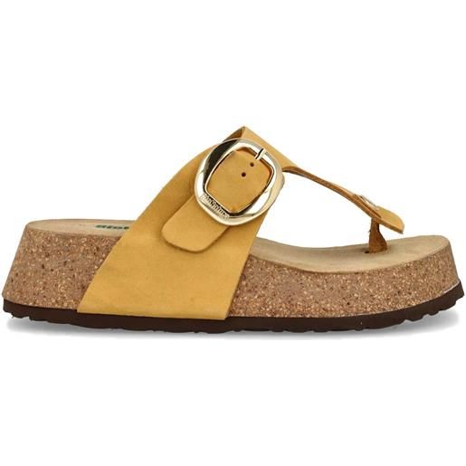 BIONATURA infradito platform nabuck finger giallo