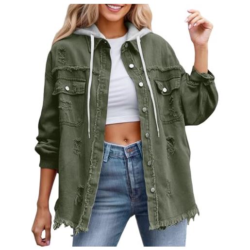 Luadnysin giacca in jeans donna giubbotto jeans donna bomber primaverile elegante giubbino uomo ecopelle curvy corta lunga primavera imbottita vintage giacchino corto xl giubotto corti spolverino leggeri