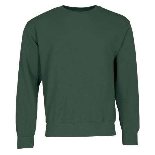 Fruit of the loom classic sweat, felpa girocollo tinta unita uomo, verde bottiglia, xx-large