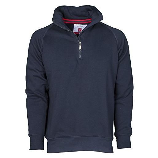 CHEMAGLIETTE! felpa da lavoro maglia felpata cotone con mezza zip in tinta payper miami +, colore: navy, taglia: 2xl