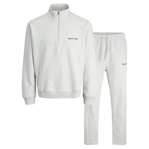 JACK & JONES jornorrebro emb sweat high neck setpk mp, melange bianco, xl uomo